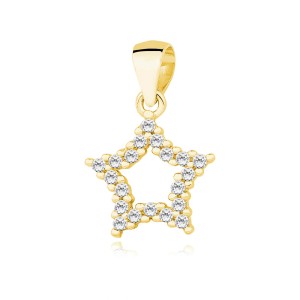 Pandantiv steluta placat cu aur galben din argint cu pietre DiAmanti Z1504CG_W-DIA (Argint 925‰ 0,8 g.)